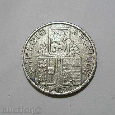 Белгия 5 франка 1938 Рядкост Корона на гурта !
