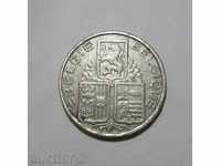 Белгия 5 франка 1938 Рядкост Корона на гурта !