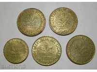 Γερμανία Παρτίδα 5 και 10 εκατοστά του μάρκου 1950 εξαιρετικό νομίσματα