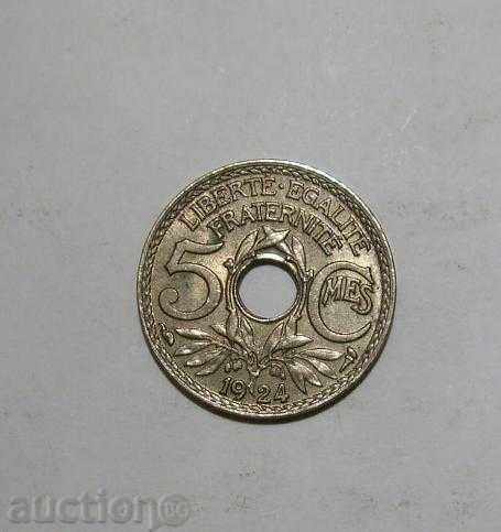 Франция 5 сант. 1924 прекрасна монета AU+ с цена 5.00 лв. | € 2.56 Франция 5 сант. 1924 прекрасна монета AU+ с цена 5.00 лв. | € 2.56