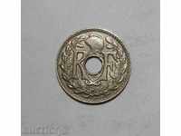Γαλλία 5 Sant. 1924 όμορφο νόμισμα AU +