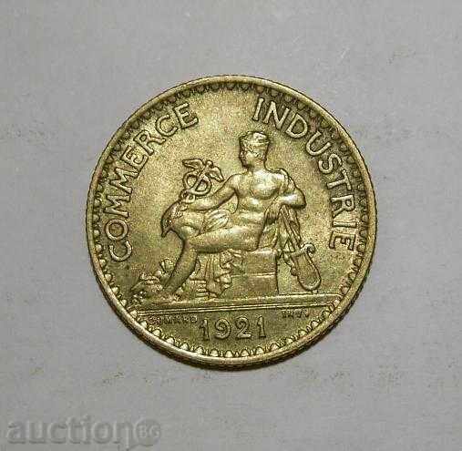 Franța 1 franc 1921 luciu de top de calitate