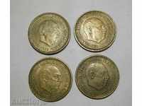 Spania excelent 1 Peseta 1961 1962 1963 4 monede