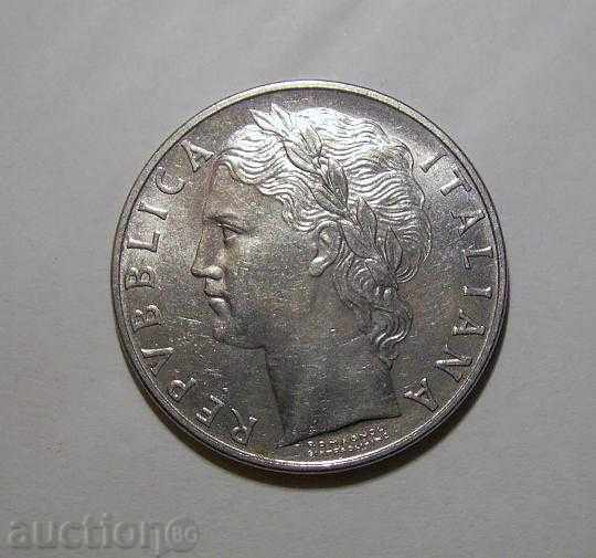Italy 100 pounds 1959 excellent rare coin