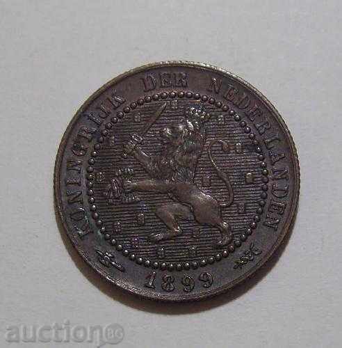 Холандия 1 цент 1899 прекрасна AU монета