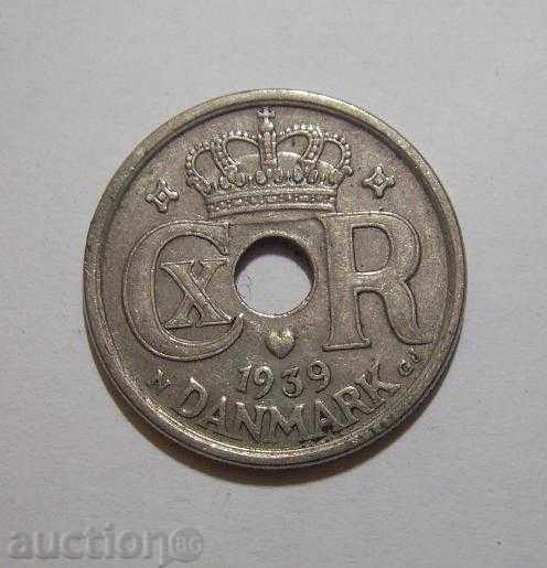Denmark 25 pp 1939 rare coin CV 60 lv +
