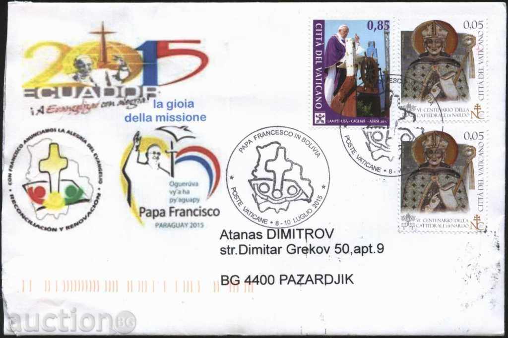 Пътувал плик  с марка Папа Франциск  2015 от Италищ
