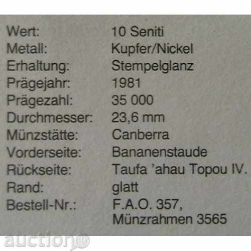 Auction 10 seasons 1981 FAO, Tonga Auction 10 seasons 1981 FAO, Tonga