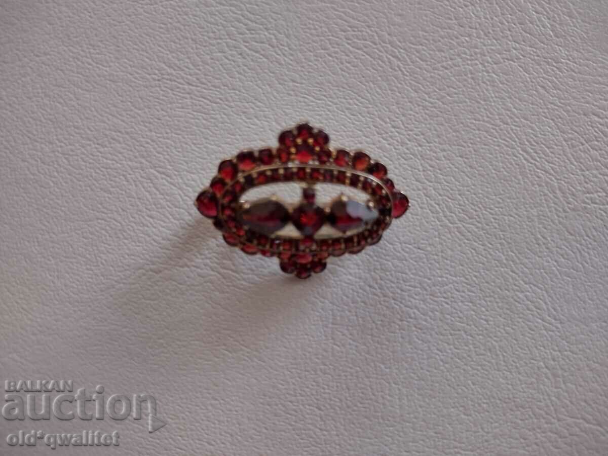 ELEGANT brooch, natural stone - Garnet, Silver 925, gold-plated - 6 ELEGANT brooch, natural stone - Garnet, Silver 925, gold-plated - 6