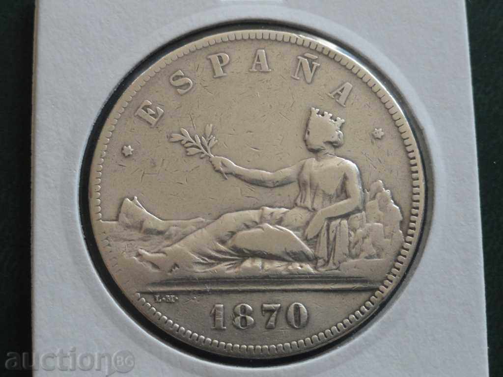 Spain 1870 - 5 pesetas