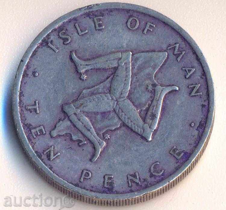 Isle of Man 10 pence 1976