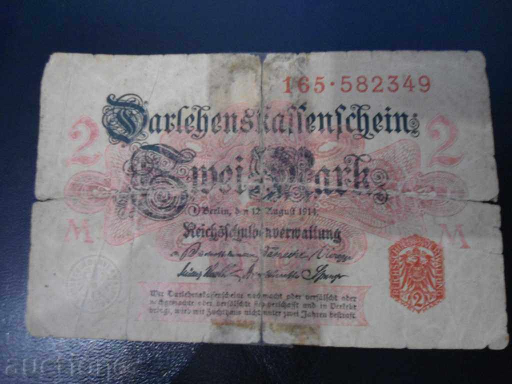 BANKING GERMANY 2 MARKS 1914