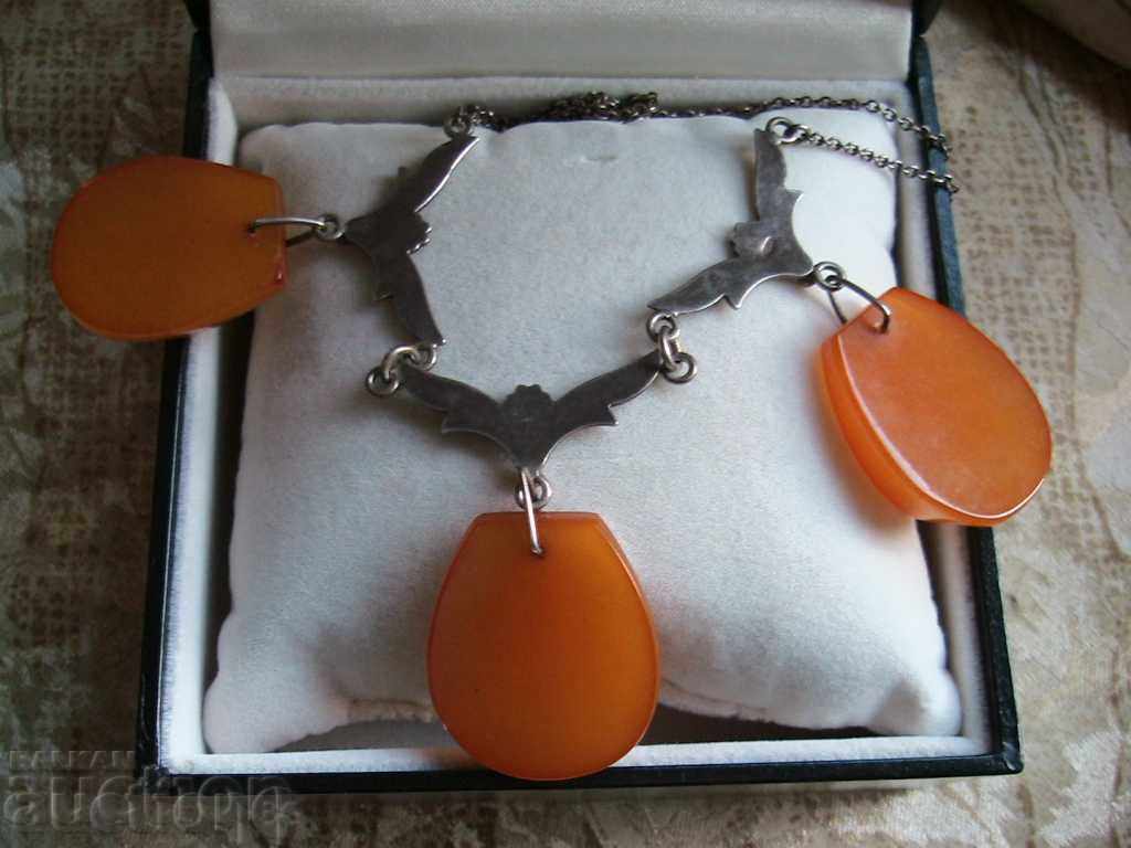 Delivery of Magnificent silver RUSTIC necklace with 3 pendants of silver 875 RUS Delivery of Magnificent silver RUSTIC necklace with 3 pendants of silver 875 RUS