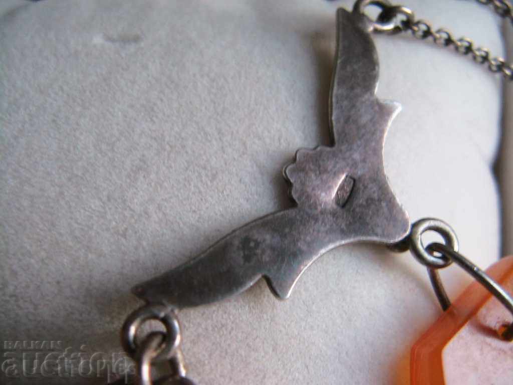 Magnificent silver RUSTIC necklace with 3 pendants of silver 875 RUS - 5 Magnificent silver RUSTIC necklace with 3 pendants of silver 875 RUS - 5