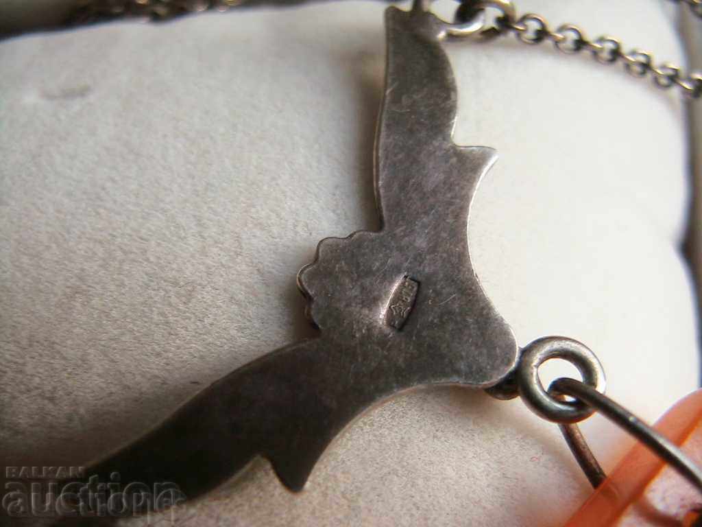 Magnificent silver RUSTIC necklace with 3 pendants of silver 875 RUS - 7 Magnificent silver RUSTIC necklace with 3 pendants of silver 875 RUS - 7