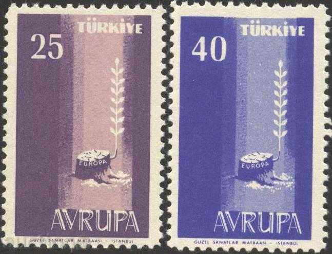 Чисти марки  Европа СЕПТ 1958 от Турция