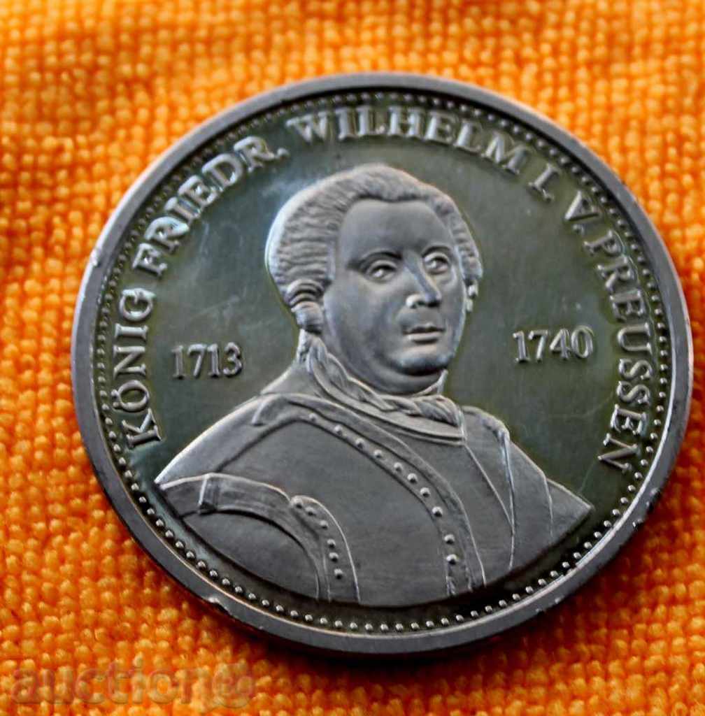 Медал, плакет Фридрих Вилхелм I, Прусия, Германия, сребро