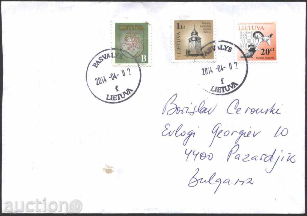 Пътувал плик с марки от Литва