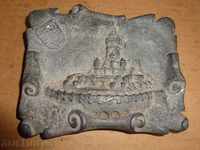 Old German ashtray from cAM, pano, bas-relief, plaque