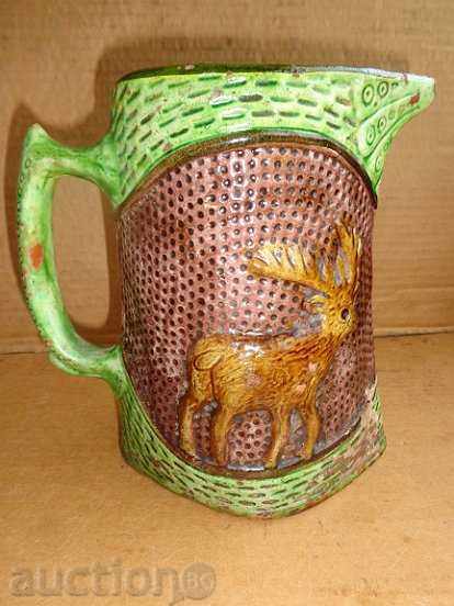 Embossed Trojan jug, ceramic, bas-relief, late 19th century with price 125.00 BGN | € 63.91