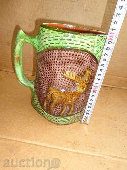 Auction  Embossed Trojan jug, ceramic, bas-relief, late 19th century