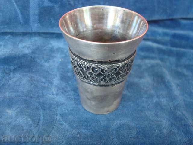 Ασημένια φλιτζάνι με ασημένιο φιλιγκράν, για απεριτίφ, αυγό κ.λπ. - ΕΣΣΔ
