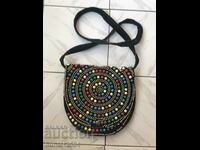 Bag, purse - velvet with beads