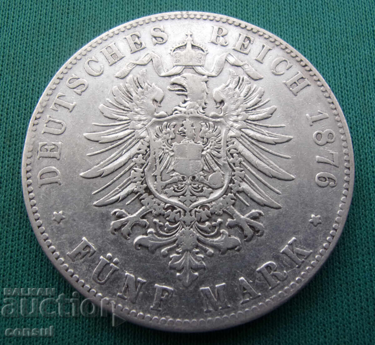 Baden - Germania - 5 Mărci Reich 1876 Monedă Rară cu preț € 135.49 | 265.00 BGN