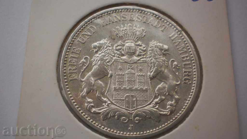 Hamburg - Germany - Reich 3 Marks 1911 Rare Coin