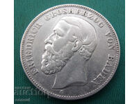 Baden - Germania - 5 Mărci Reich 1876 Monedă Rară