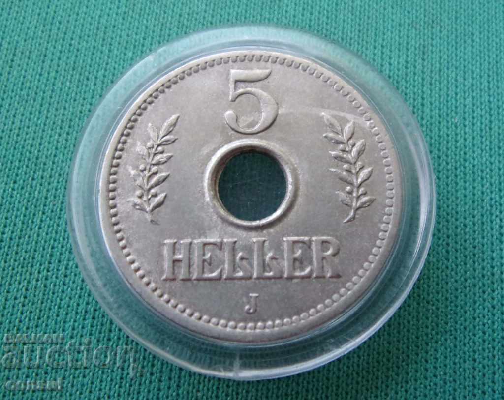 Germană de Est 5 Heller 1914 J Rare Monedă cu preț € 28.12 | 55.00 BGN