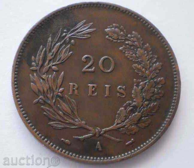 Portugalia 20 Ray 1891 Rare monede cu preț € 7.67 | 15.00 BGN