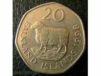 20 pence 1998, Falkland Islands