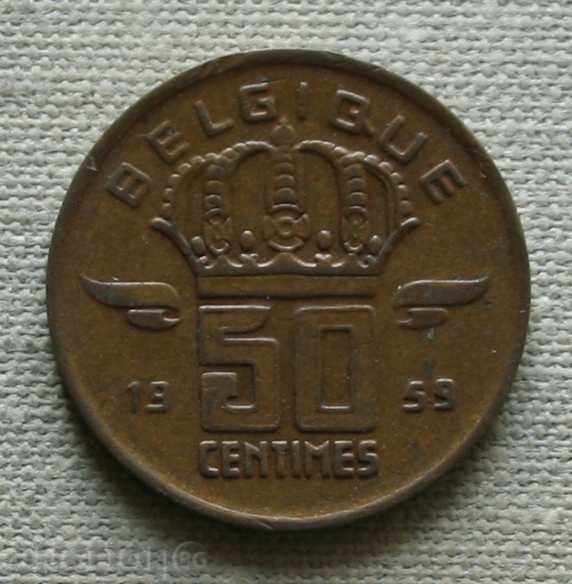 50 centimes 1959 Belgia - legendă franceză