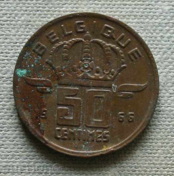 50 centimes 1966 Belgia - Legenda franceză
