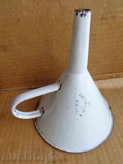 Enameled funnel, household utensil with enamel, wounded sod with price 19.00 BGN | € 9.71