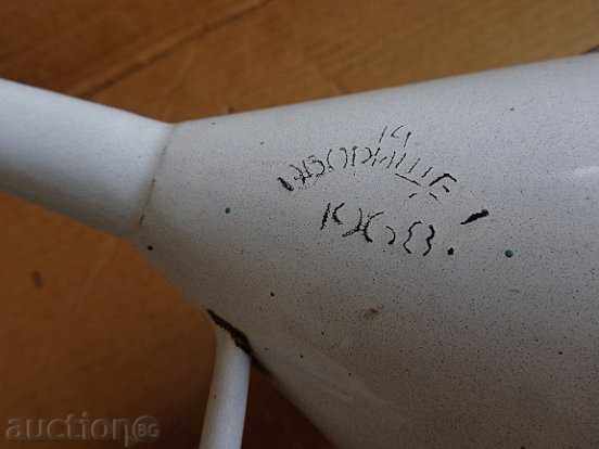 Enameled funnel, household utensil with enamel, wounded sod - 5