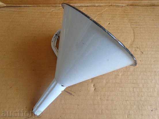Enameled funnel, household utensil with enamel, wounded sod - 6