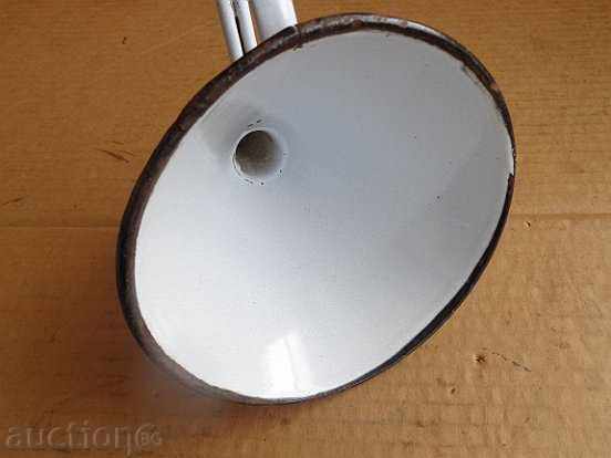 Enameled funnel, household utensil with enamel, wounded sod - 7