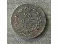 25 оре 1865 Швеция  -доста рядка сребърна монета