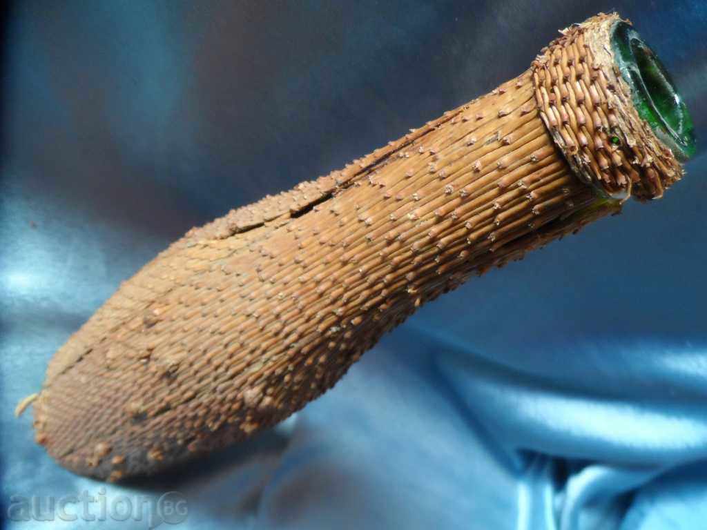an old glass bottle decorated with the bark of a coniferous tree - 7 an old glass bottle decorated with the bark of a coniferous tree - 7