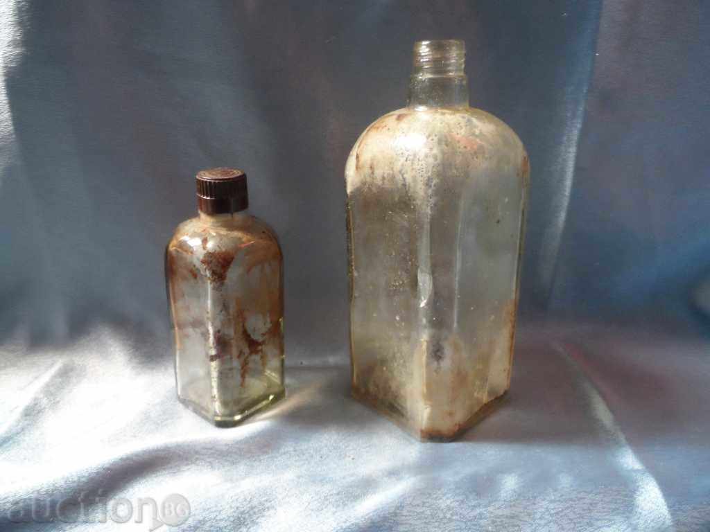 lot of old glass bottles - 2 pcs. - 6