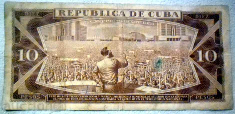 10 peso - 1984 - CUBA - 10 PESOS - CUBA - 1984 RARE !! cu preț 39.99 BGN | € 20.45