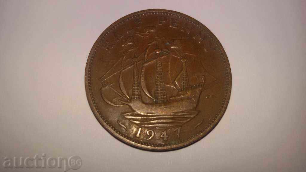 half penny  1947  GEORGIVS  VI
