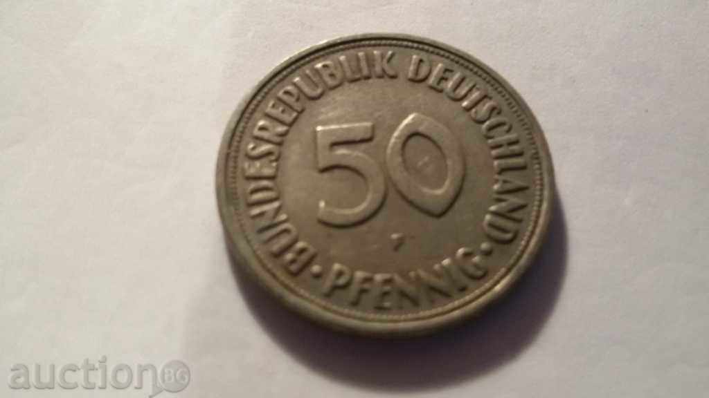 50 Pfennig F Stuttgart 1950