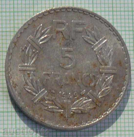5 franci 1949 Franța