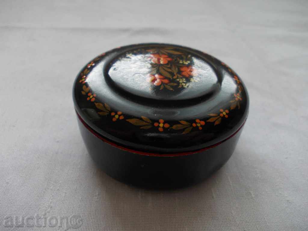 Russian Metal Jewelry Box, "Khokhloma" style