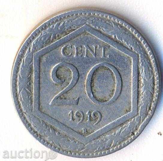 Italy 20 centimes 1919