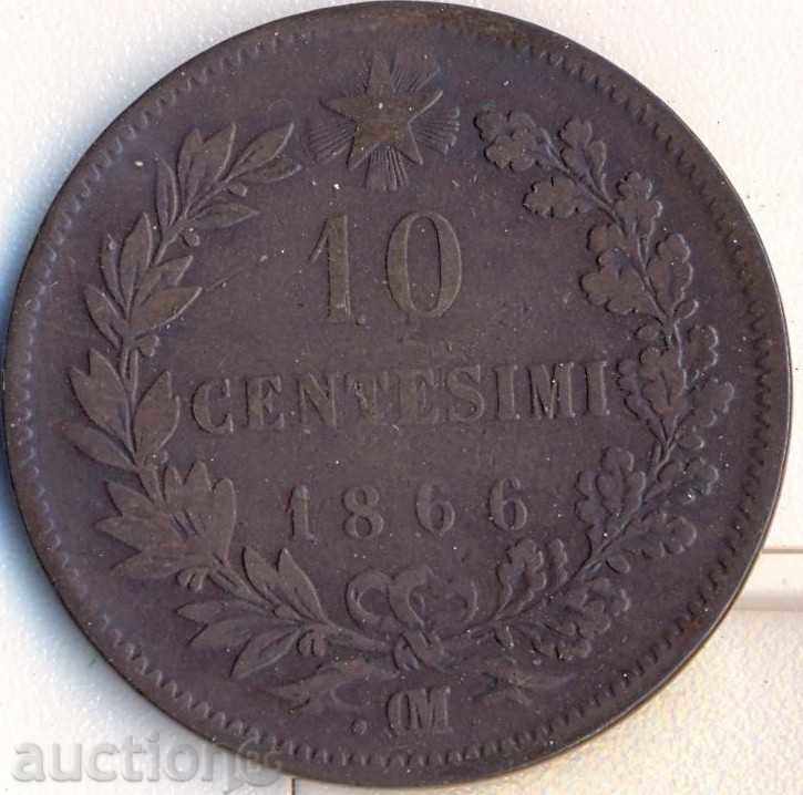 Italia 10 chentizimi 1866.om