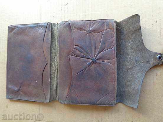 Auction  Old leather men's wallet, purse, purse